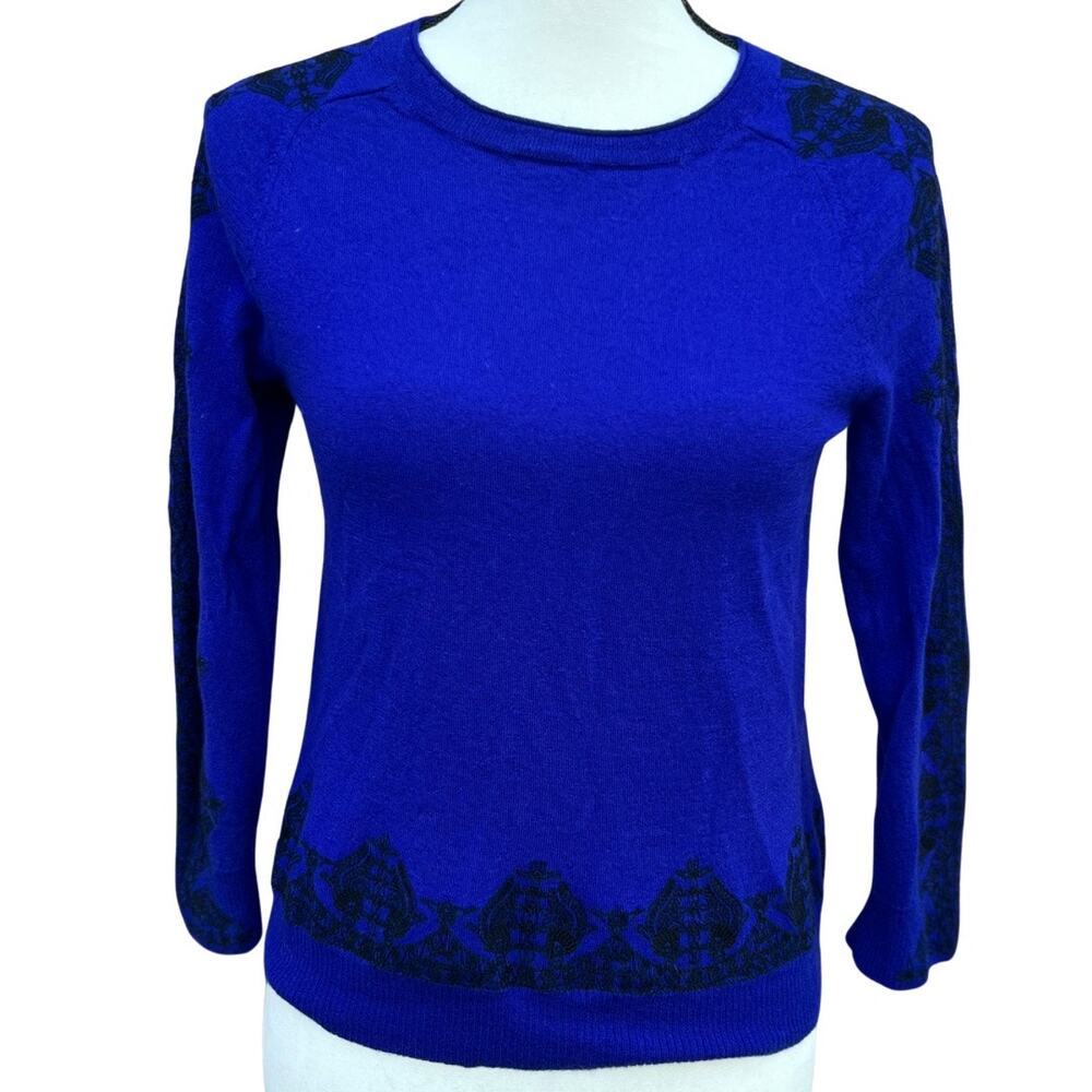J. Crew Women’s Wool Embroidered Sweater Size S